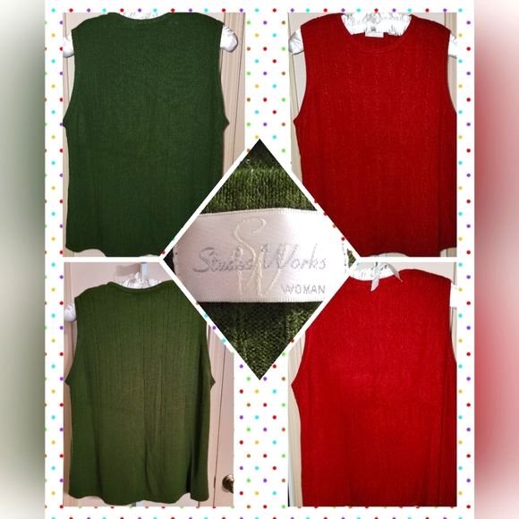 #311 Studio Works Woman- Cable Knit Pullover Vest - various colors avail. below - Picture 1 of 10